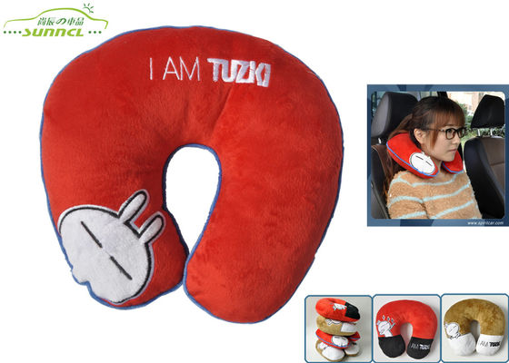 tipo rosso cuscino molle eccellente di Tuzki U del fumetto della poggiatesta della sede di automobile con il logo del ricamo