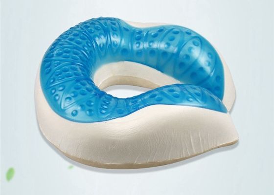L'oreiller de cou de mousse de mémoire de gel, soutien de cou de voyage d'avion soulage la pression