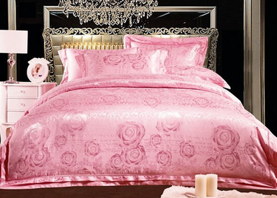สีชมพูผ้าห่มเครื่องนอนชุด Tencel นอนขนาดคิงไซส์ขนาดควีนเองทำ