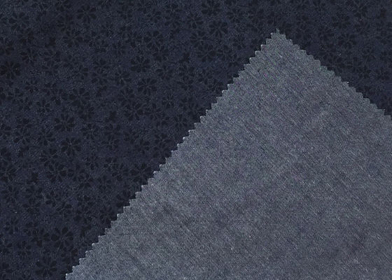 Druk Floral Fabric Odzież dostosowania czarne tkaniny denim