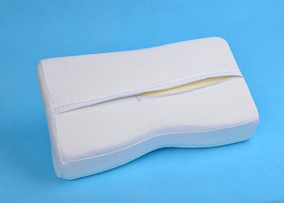 Oreiller onduleux blanc adapté aux besoins du client de logo pour les personnes sans sommeil/spondylose cervicale